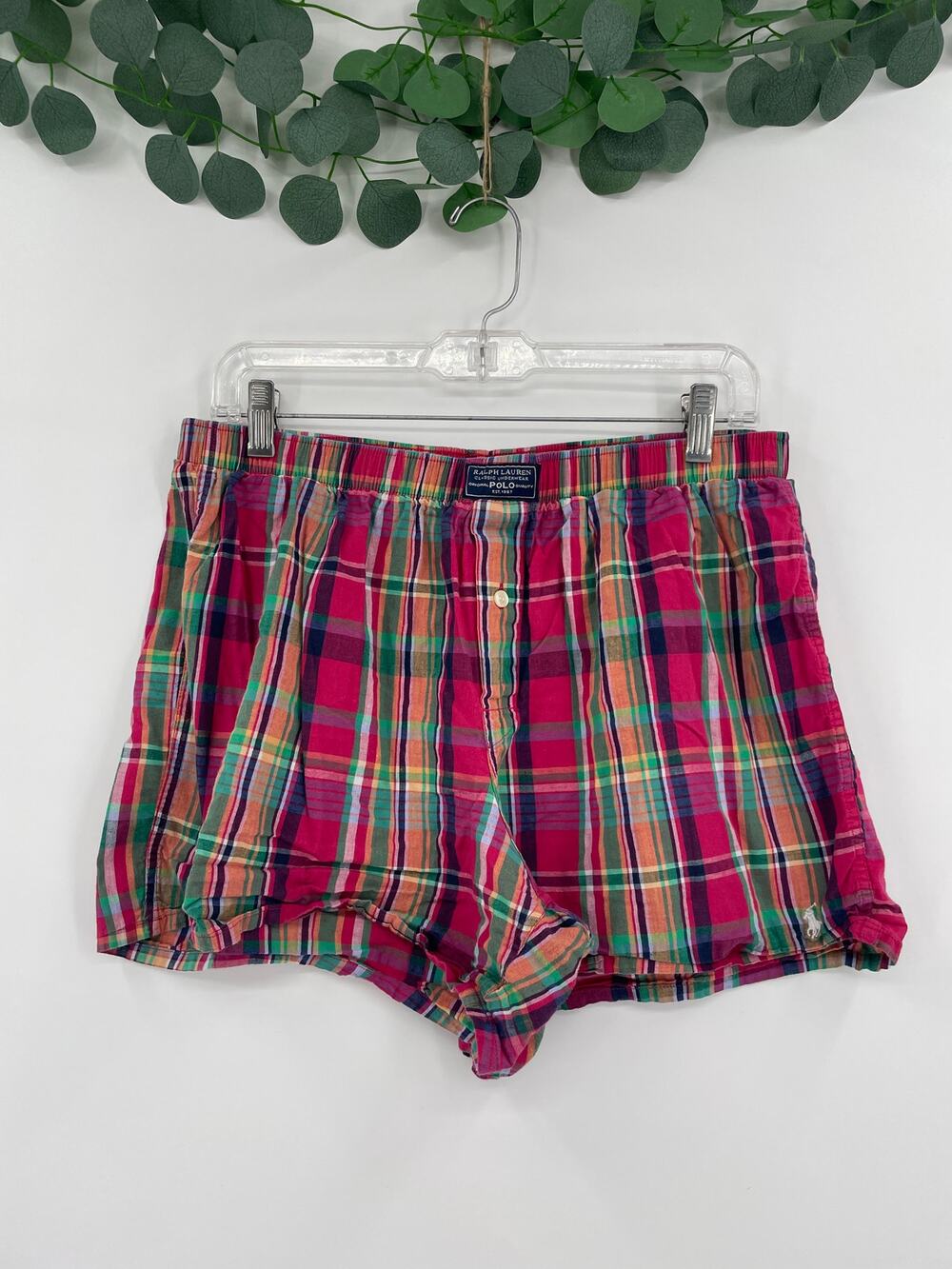 POLO RALPH LAUREN Vintage Multi Colored 100% Cotton Boxer Shorts Large